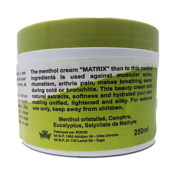 Matrix Baume des Nerfs 250ml, mentholated massage balm formulated to provide a cooling, soothing sensation for tired muscles and everyday body comfort.