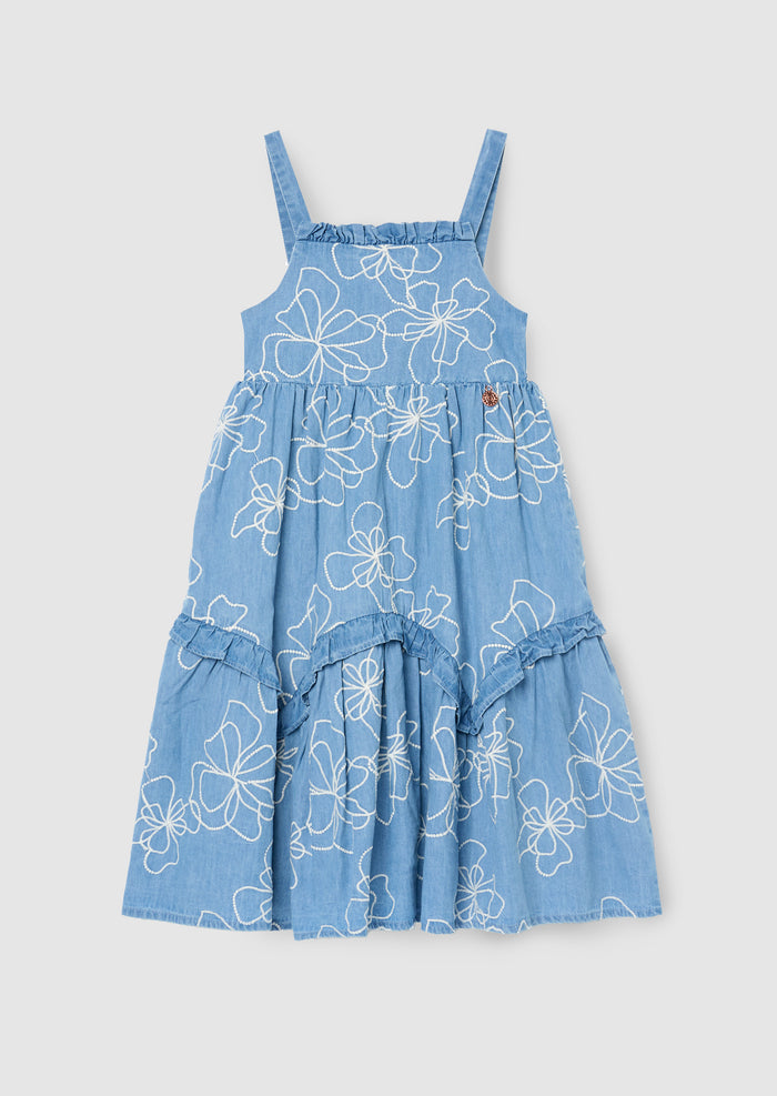 Maya Embroidered Denim Dress