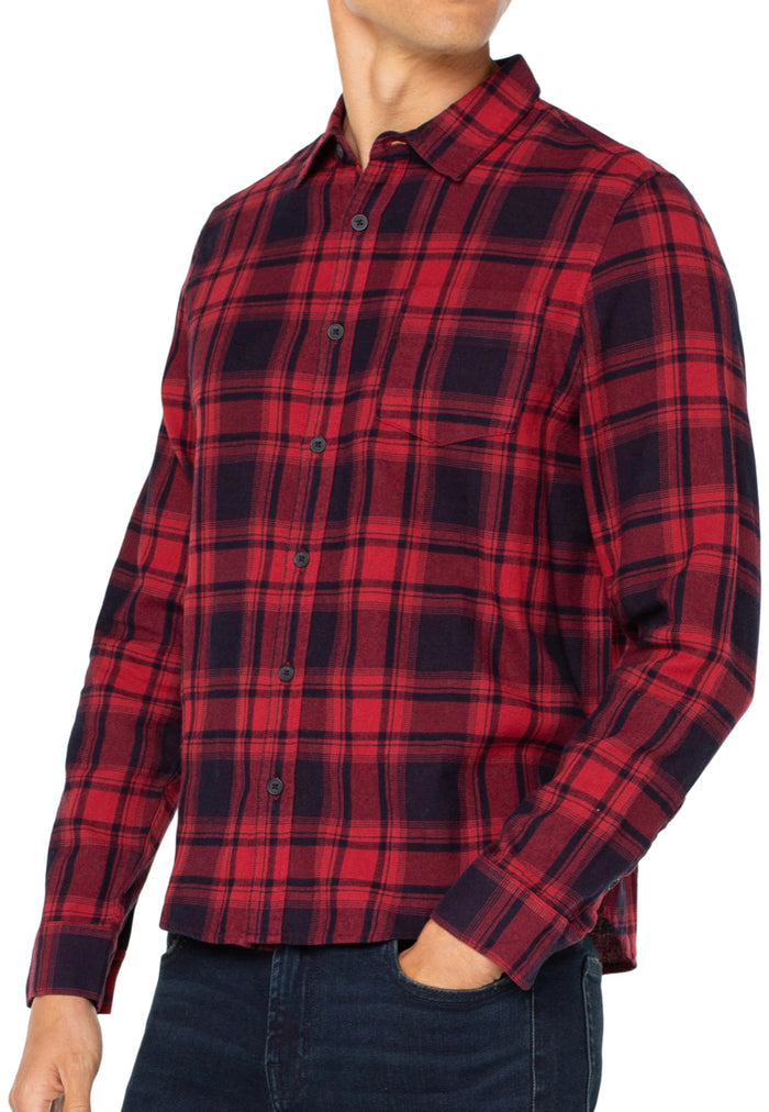MEN’S *LIVERPOOL PLAID BUTTON UP LS