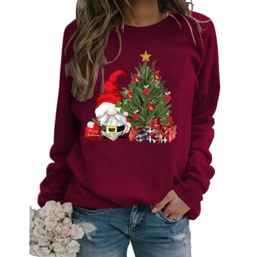 Merry Christmas Sweatshirt for Women Cute Gnomies Shirt