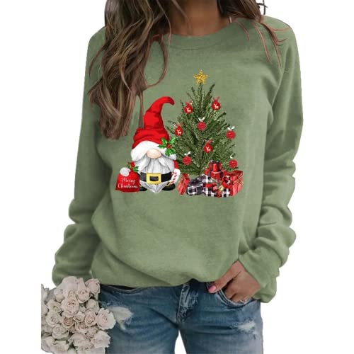 Merry Christmas Sweatshirt for Women Cute Gnomies Shirt