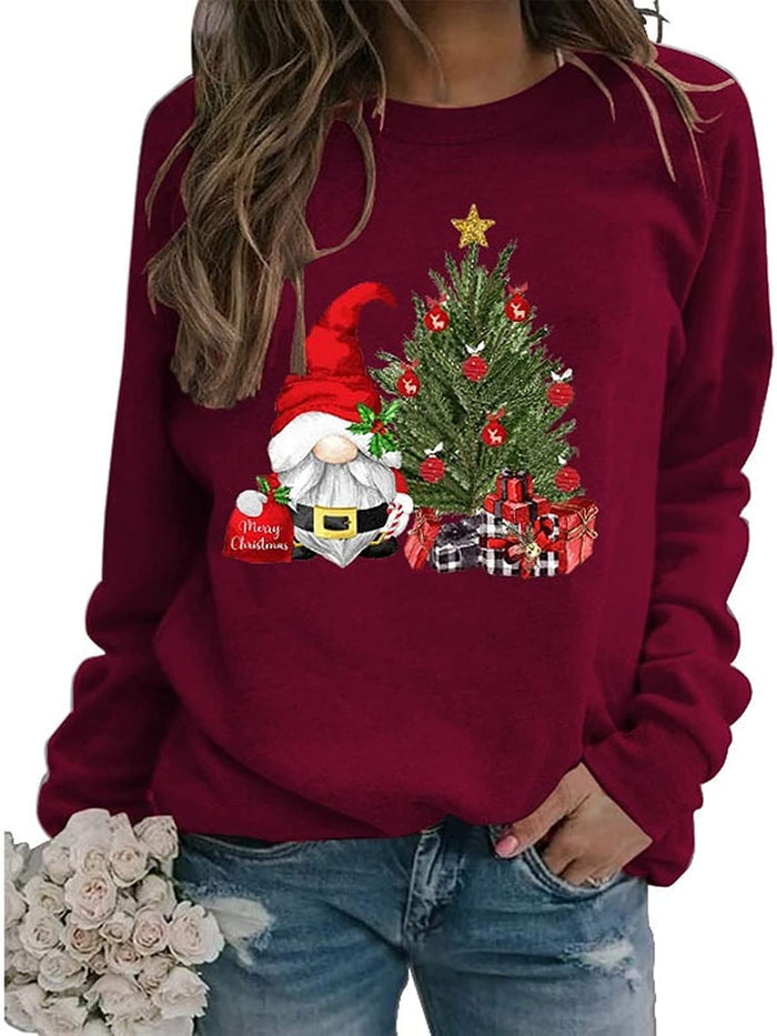 Merry Christmas Sweatshirt for Women Cute Gnomies Shirt