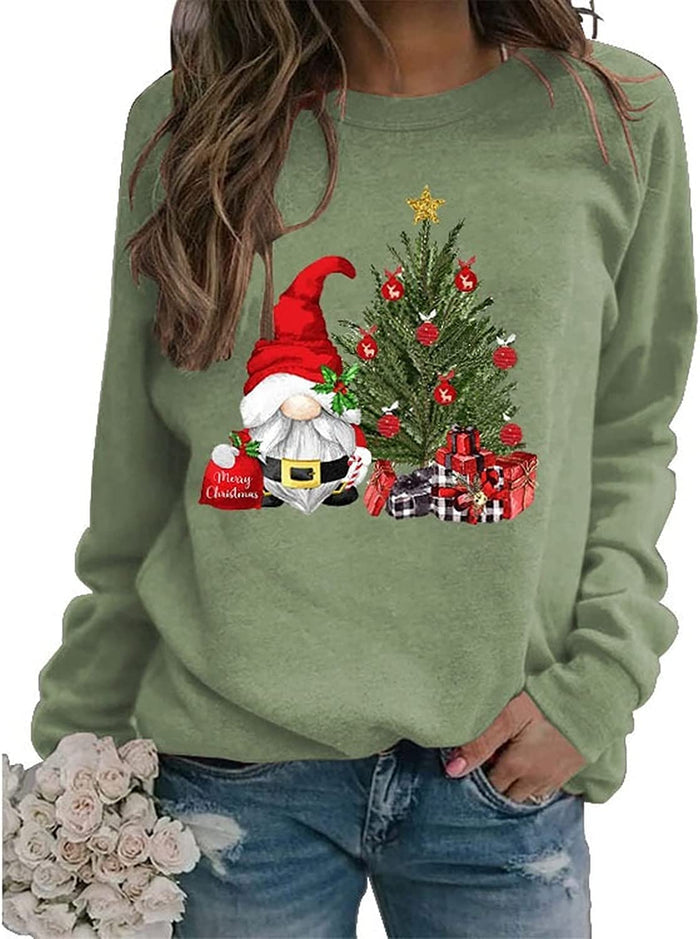 Merry Christmas Sweatshirt for Women Cute Gnomies Shirt