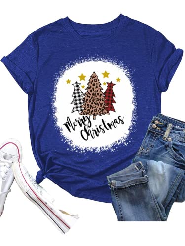Merry Christmas Tees Women Christmas Tree T-Shirt