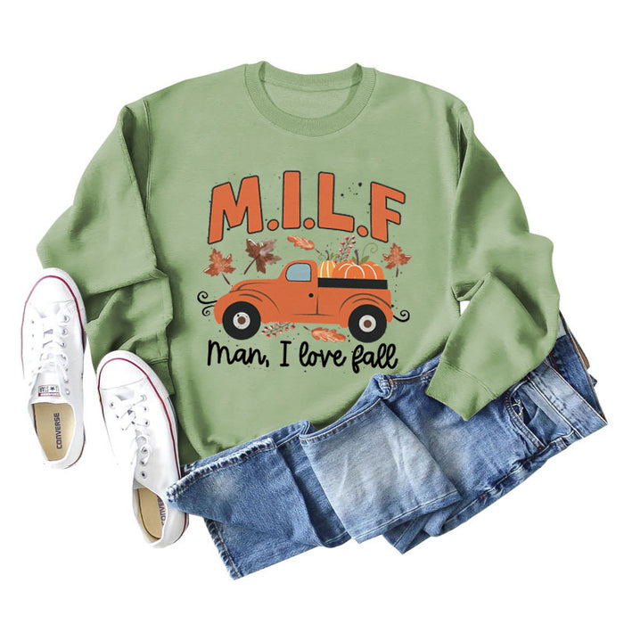 Olive green sweater (black word color picture) / S