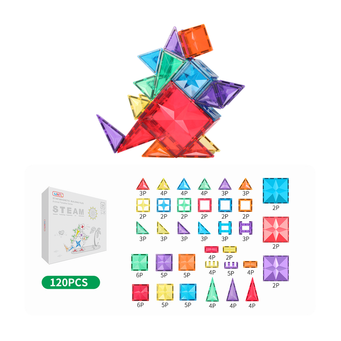 MNTL Classic Star Magnetic Tile 120 Pcs Set