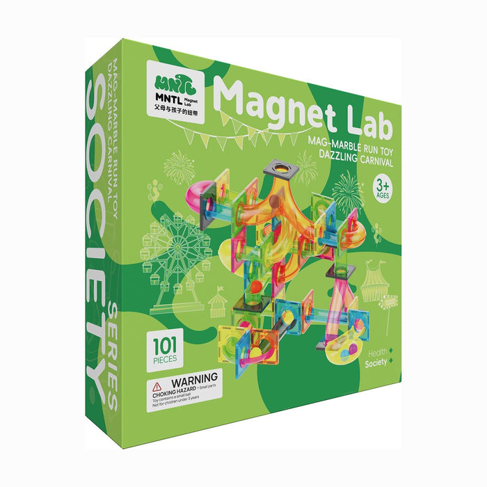 MNTL Fluorescent Magnetic Marble Run Set 101 Pcs