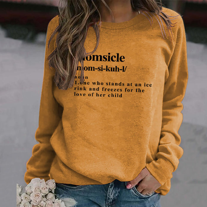 Momsicle Fashion Round Neck Plus Size Printed Women's Long Sleeve Loose Printed Sweater