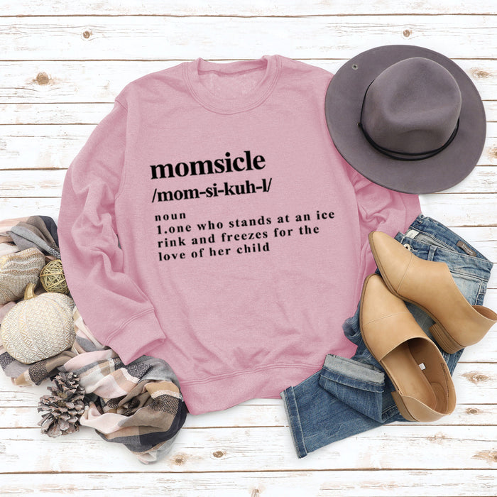 Momsicle Fashion Round Neck Plus Size Printed Women's Long Sleeve Loose Printed Sweater