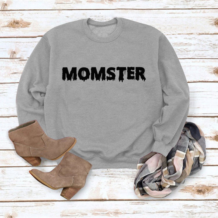 Gray sweater (black font) / S