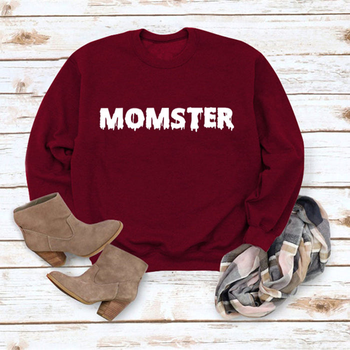 Wine red sweater (white font) / S