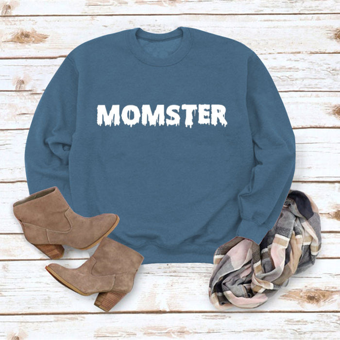 Blue sweater (white font) / S