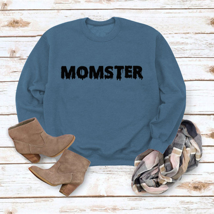 Blue sweater (black font) / S
