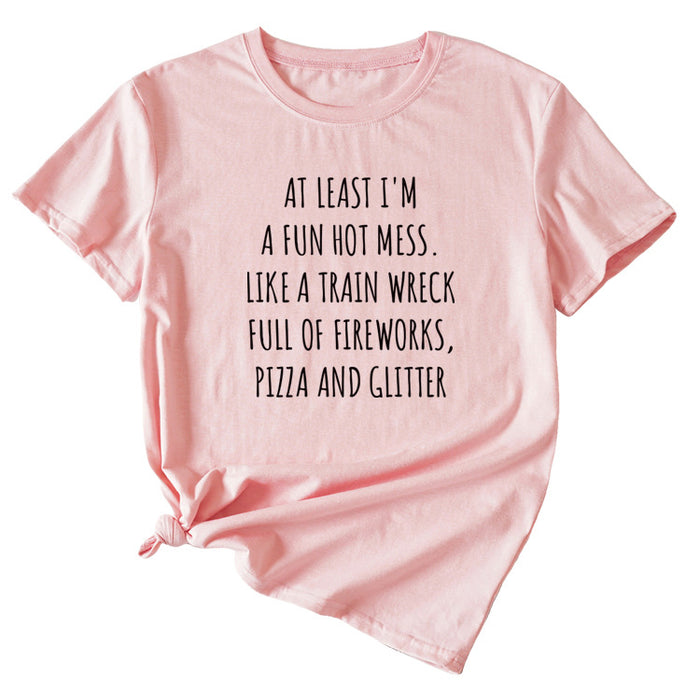 Pink (black font) / S
