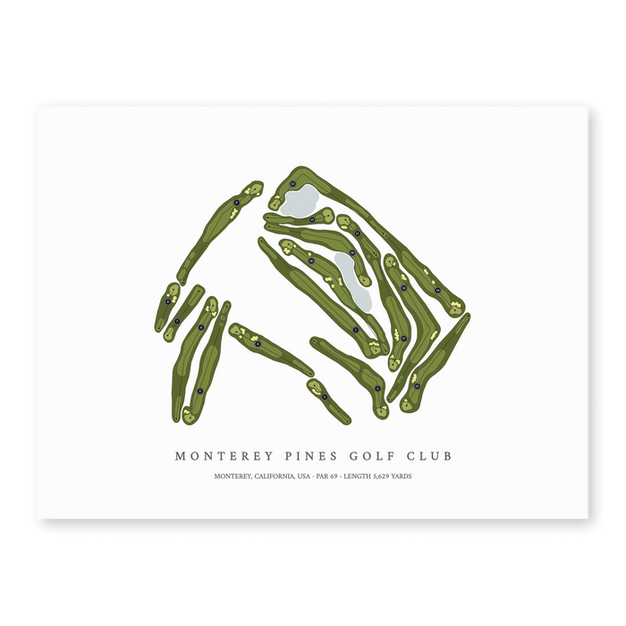 Monterey Pines Golf Club | Heritage Style Golf Course Print | Unframed