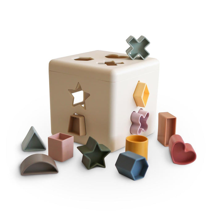 Mushie Shape Sorting Box - Tiny Tots Baby Store
