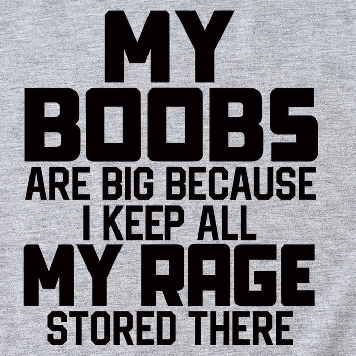 MY BOOBS ARE BIG LETTERS Women's Short-sleeved Loose Round Neck T-shirt