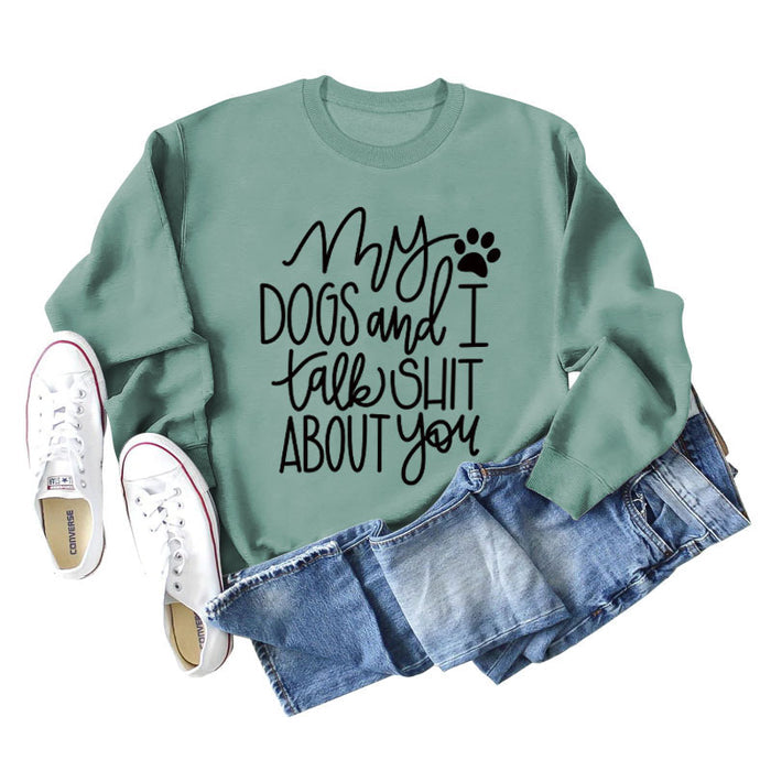 Light green sweater (black font) / S