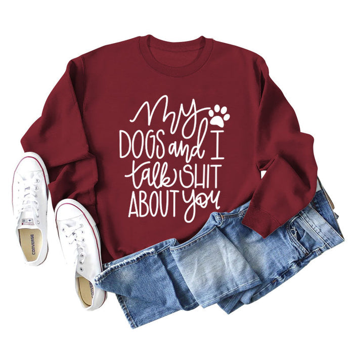 Red wine sweater (white font) / S