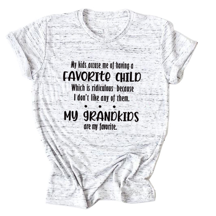 My Kids Accuse Me of Having Letters Round Neck Women's Short Sleeve Loose T-shirt