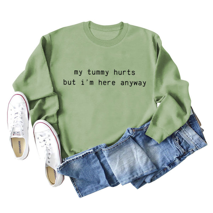 Olive sweater (black font) / S
