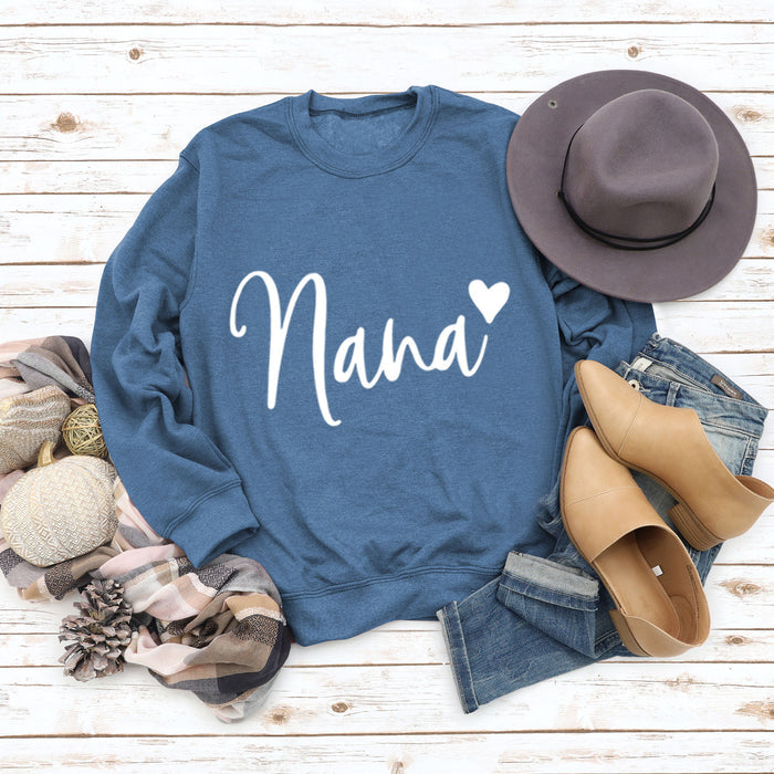 Blue sweater (white font) / S