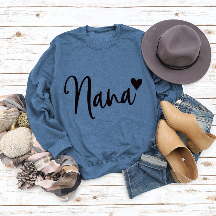 Blue sweater (black font) / S