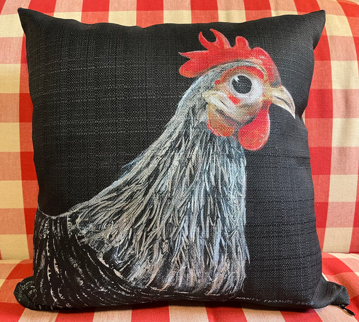 NANCY THOMAS PILLOWS - Black and White Chicken