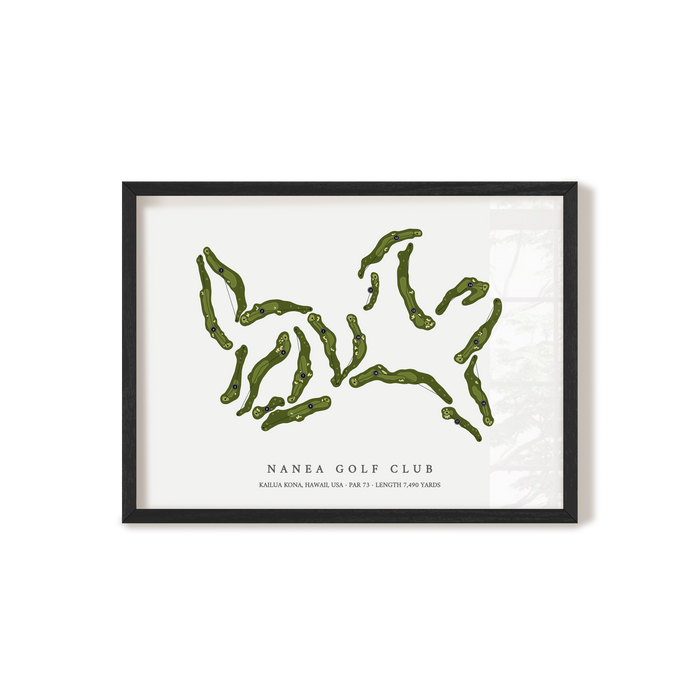 Nanea Golf Club | Golf Course Print | Black Frame