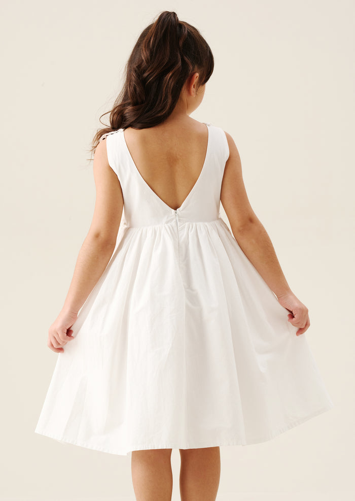 Natalia Broderie Bow Cotton Dress