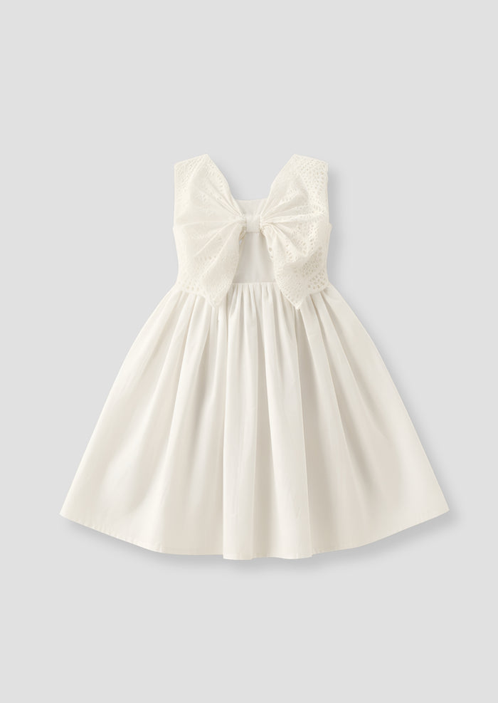 Natalia Broderie Bow Cotton Dress