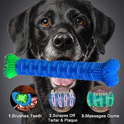 Natural Rubber Bite Resistant Dog Toothbrush Toy Toothbrush Pet Clever
