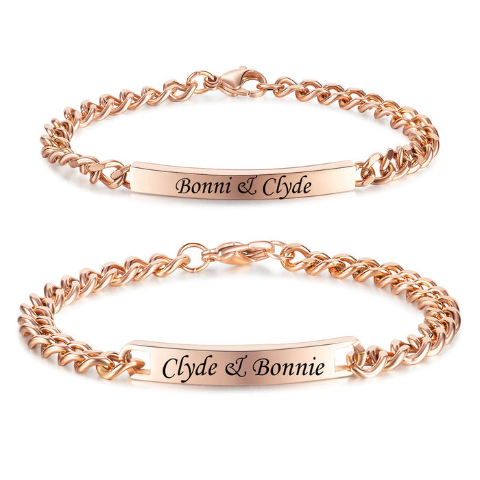 NEHZUS Couples Customize Bracelets Stainless Steel Personalize Jewelry Gift Ideas