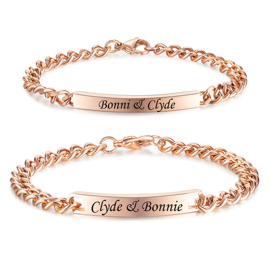 NEHZUS Couples Customize Bracelets Stainless Steel Personalize Jewelry Gift Ideas