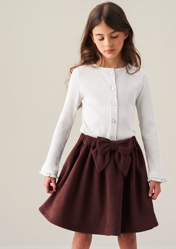 Nellie Skinny Rib Button Through Long Sleeve Top