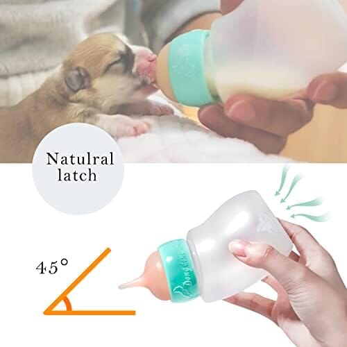 Newborn Animals Milk Bottles for Nursing with Replacement Nipples, Pet Feeder Set (1 Bottle+S/M/L Nipple+1 Syringe) Dog Bowls & Feeders Pet Clever