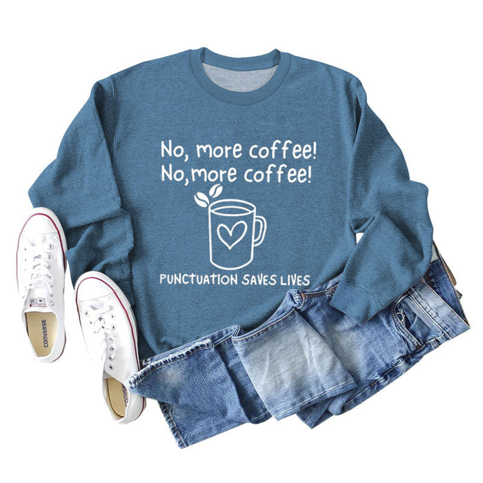 Blue sweater (white font) / S