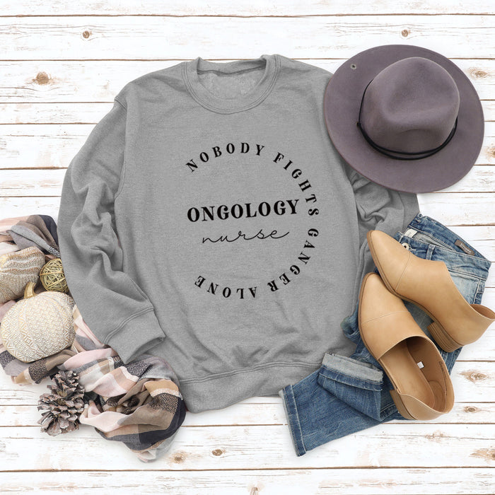 Gray sweater (black font) / S