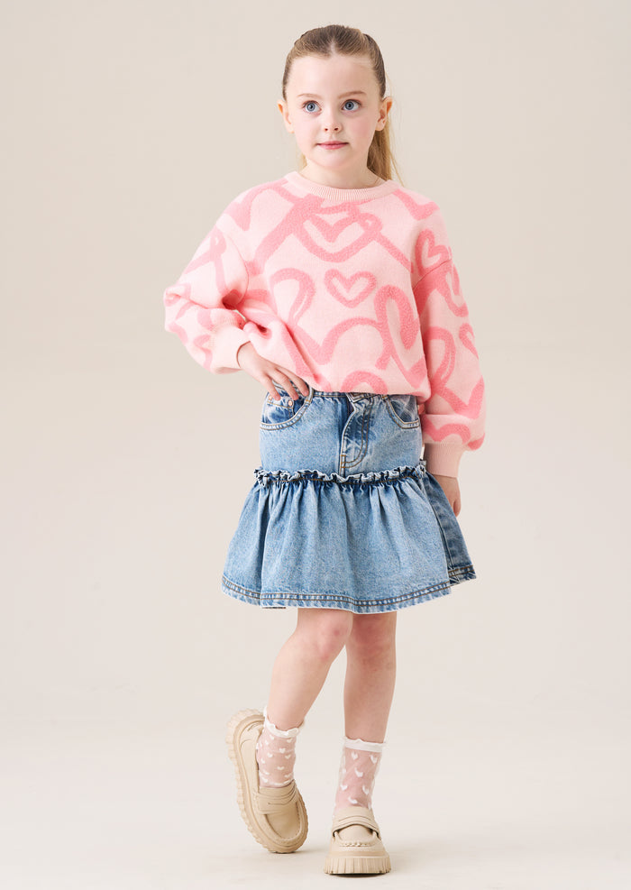 Noemie Heart Pocket Denim Skirt