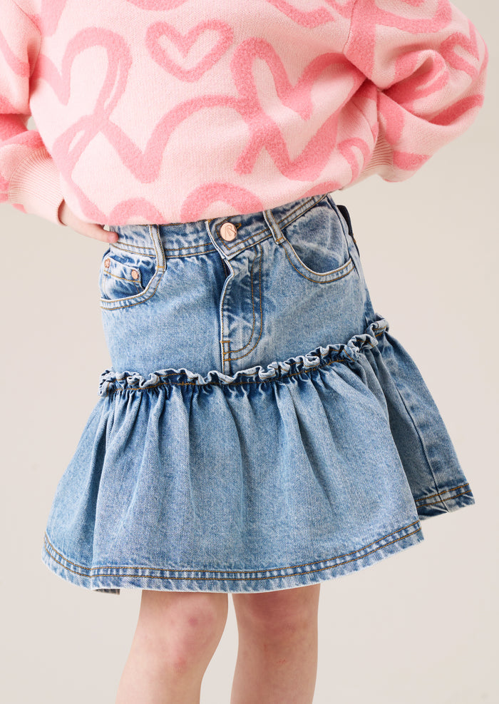 Noemie Heart Pocket Denim Skirt