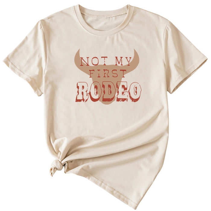 Not My First Rodeo Fun Print Women's Casual Short-sleeved Shirt