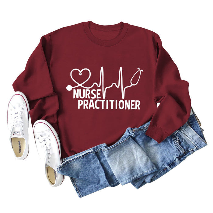 Wine red sweater (white font) / S