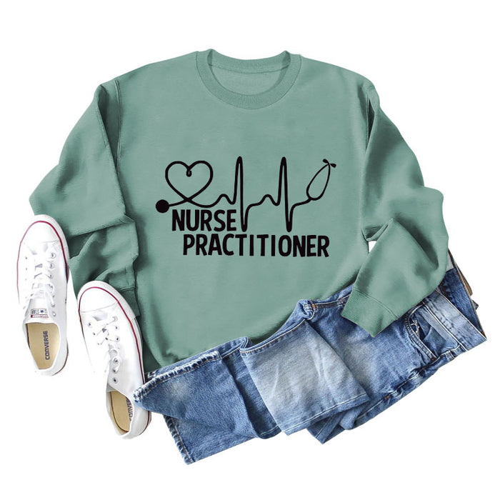 Light green sweater (black font) / S
