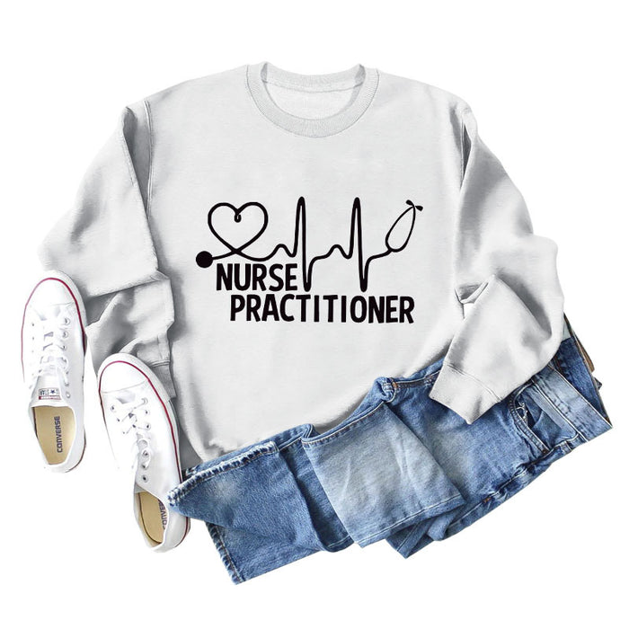 Nurse Practitioner Autumn and Winter Fashion Round Neck Loose Long Sleeve Large Sweater