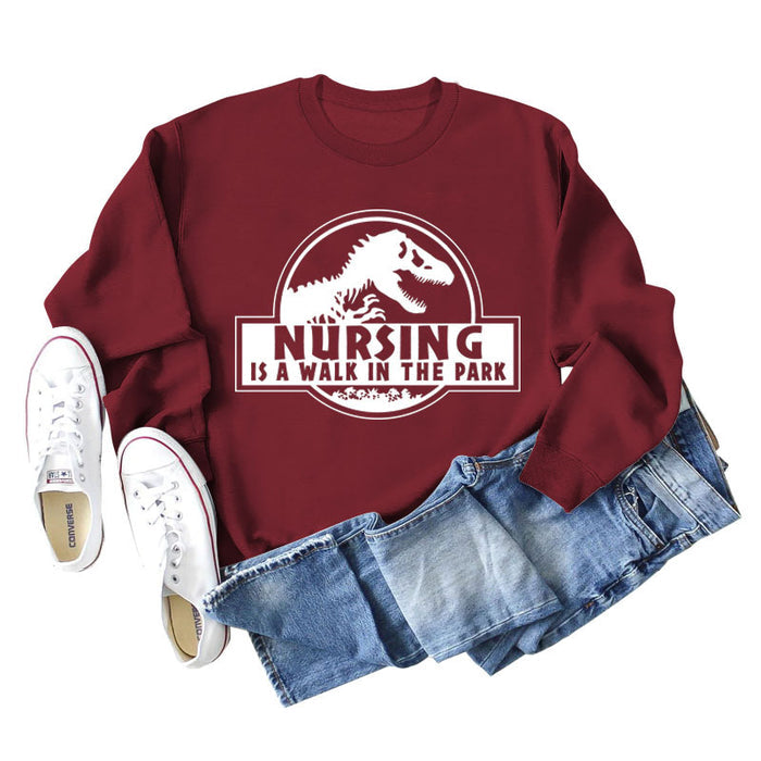 Wine red sweater (white font) / S