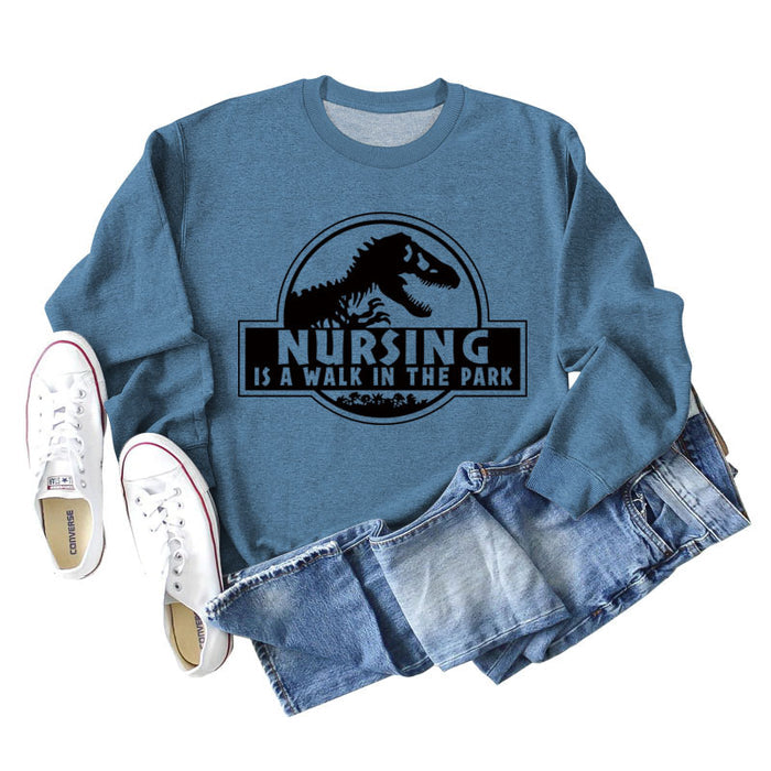 Blue sweater (black font) / S