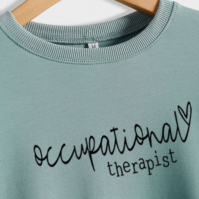 OCCUPATIONAL CREW NECK FASHION LETTERS OVERSIZE SWEATSHIRT LOOSE WOMEN'S LONG SLEEVES