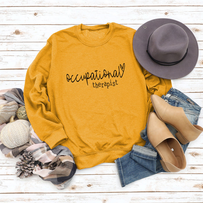 OCCUPATIONAL CREW NECK FASHION LETTERS OVERSIZE SWEATSHIRT LOOSE WOMEN'S LONG SLEEVES