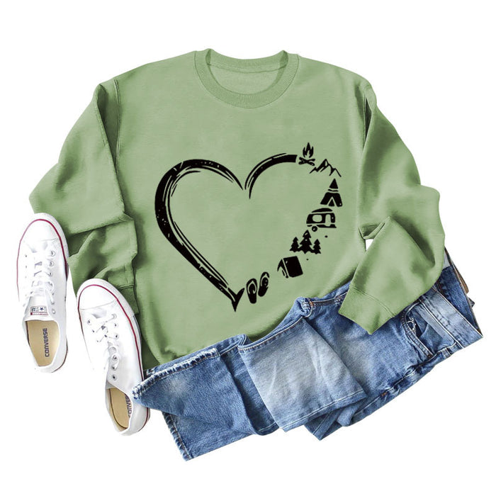 Olive green sweater (black font) / S