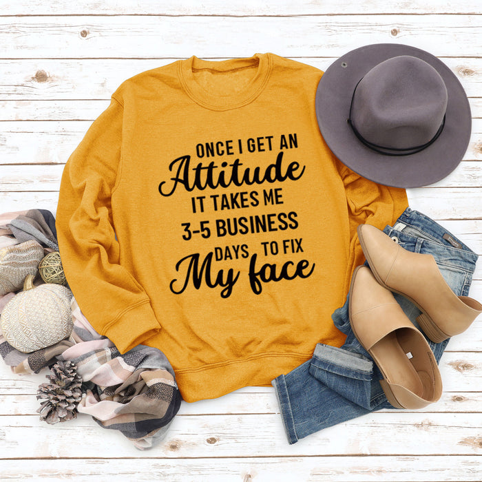 Yellow sweater (black font) / S